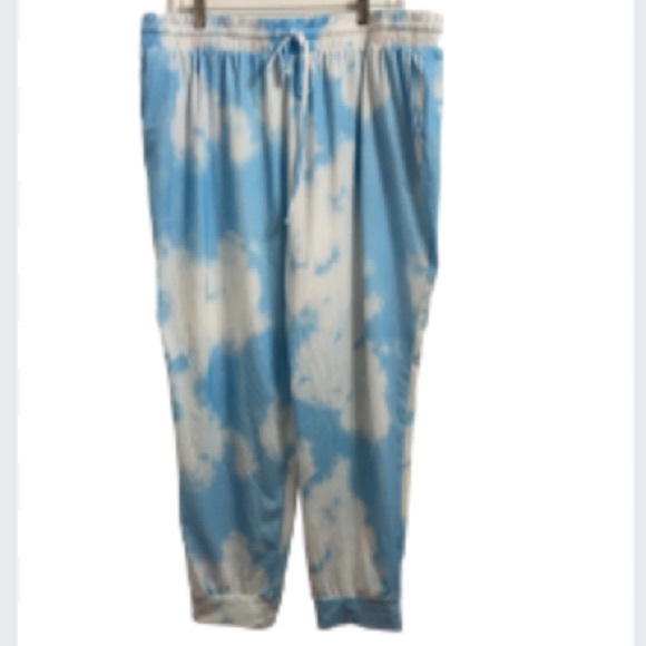 EUC Blue & White Tie Dye Cloud Pattern Lounge-Pant Joggers Size XXXL - Picture 2 of 11
